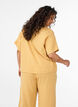 Cotton muslin blouse with short sleeves, Yellow, Model image number 2
