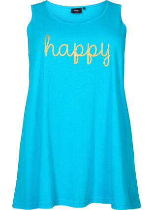 Cotton top with a-shape, Blue Atoll W. Happy, Packshot image number 0