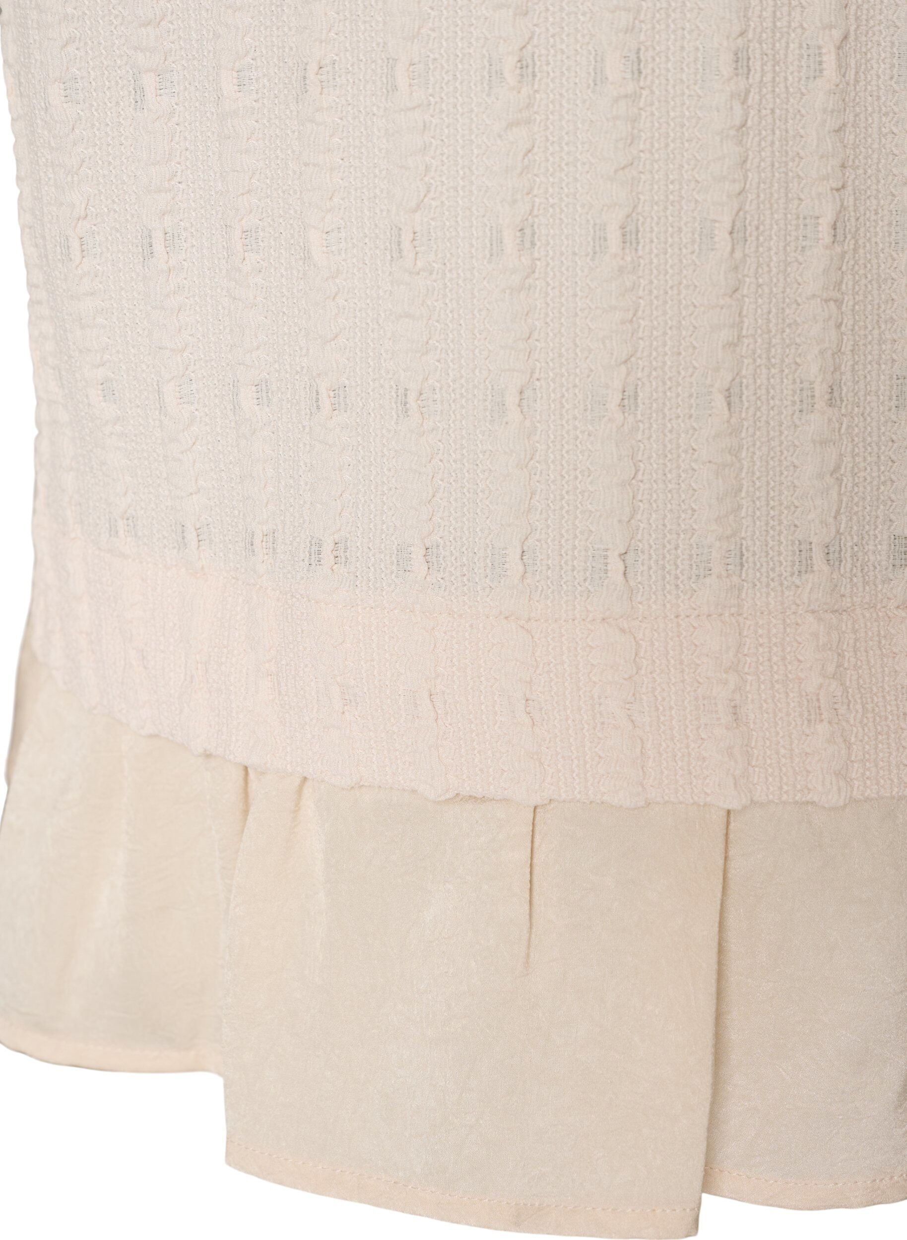 ZizzifashionStructured blouse with ruffle hem, Vanilla, Packshot image number 3