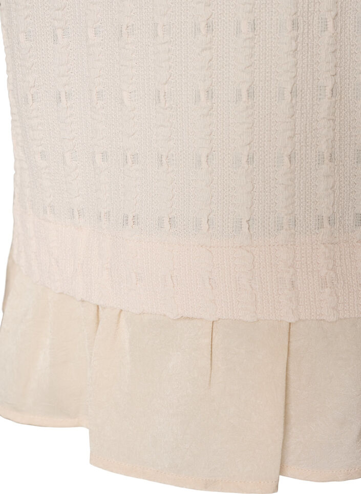 Structured blouse with ruffle hem, Vanilla, Packshot image number 3