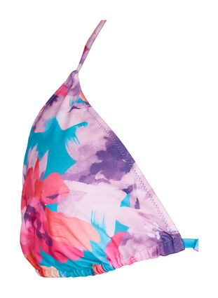 Triangle bikini bra with print, Pink Flower, Packshot image number 2