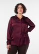 Shirt with a satin look and wrap effect, Red, Model image number 0