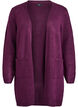 Long knitwear cardigan with pockets, Purple, Packshot image number 0
