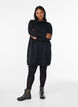 Short sweatshirt dress with high collar and pockets, Black, Model image number 1