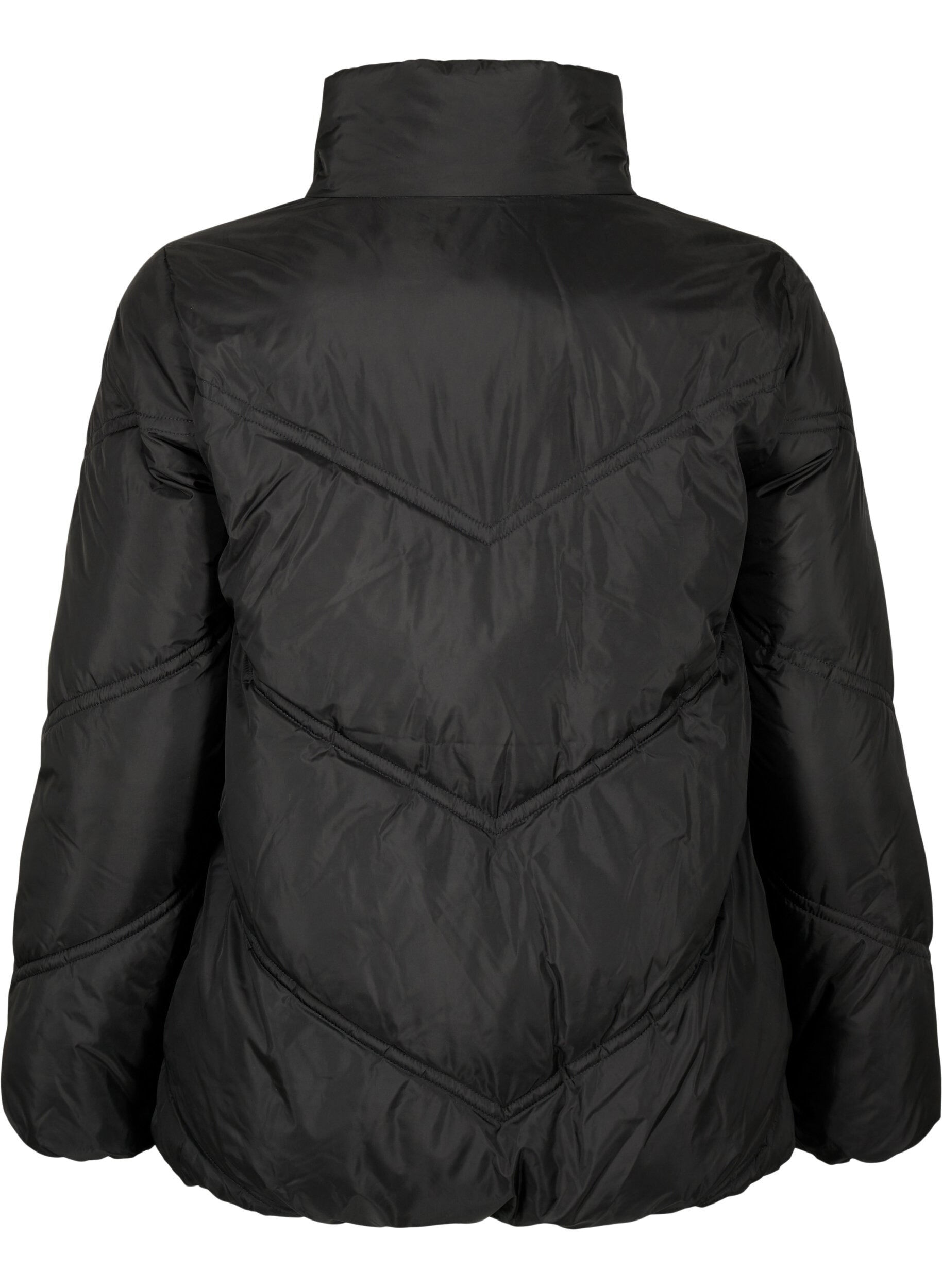 Zizzifashion Short puffer Winter jacket with pockets, Black, Packshot image number 1