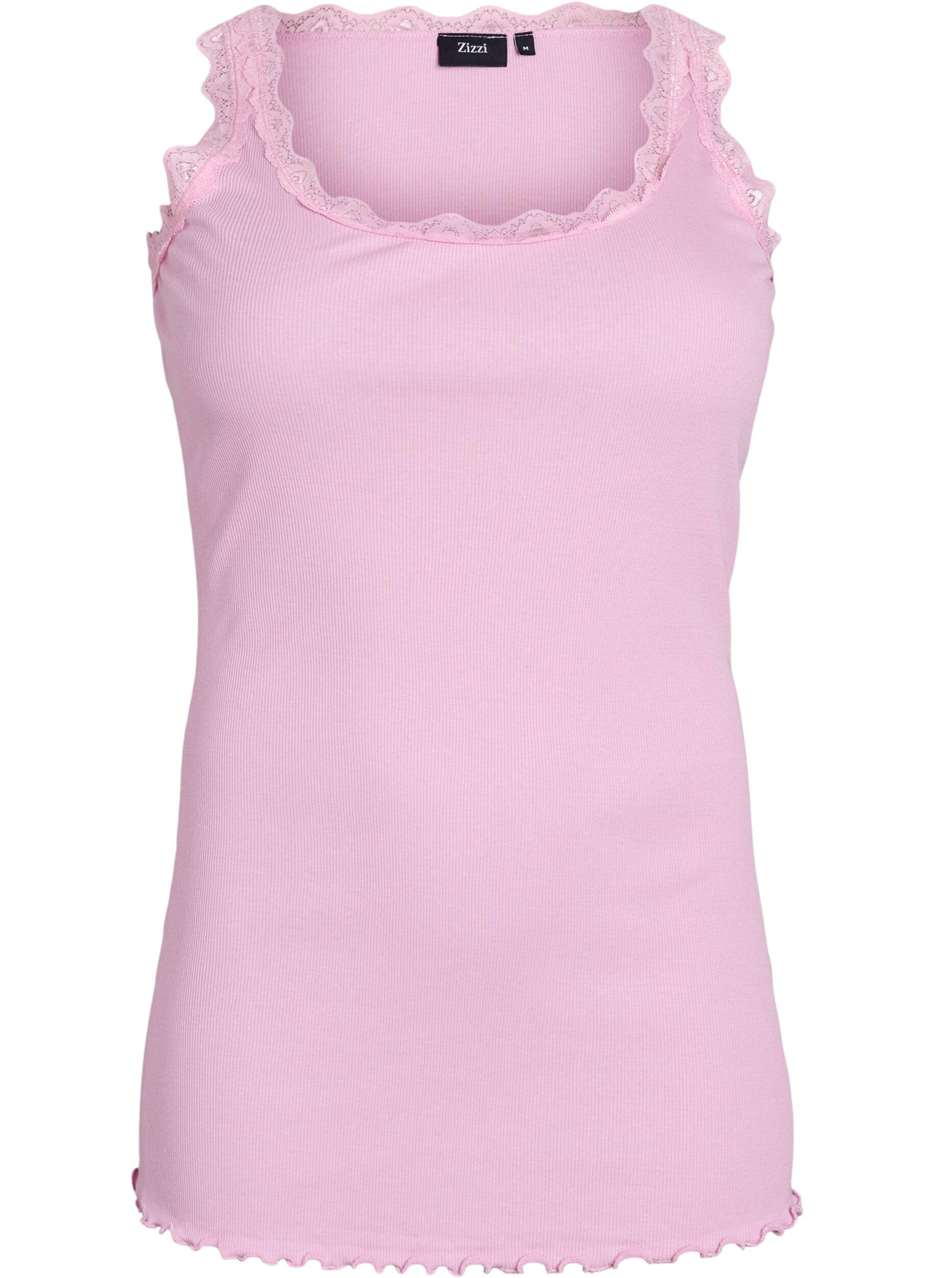 ZizzifashionTop with lace trim, Pink, Packshot image number 0