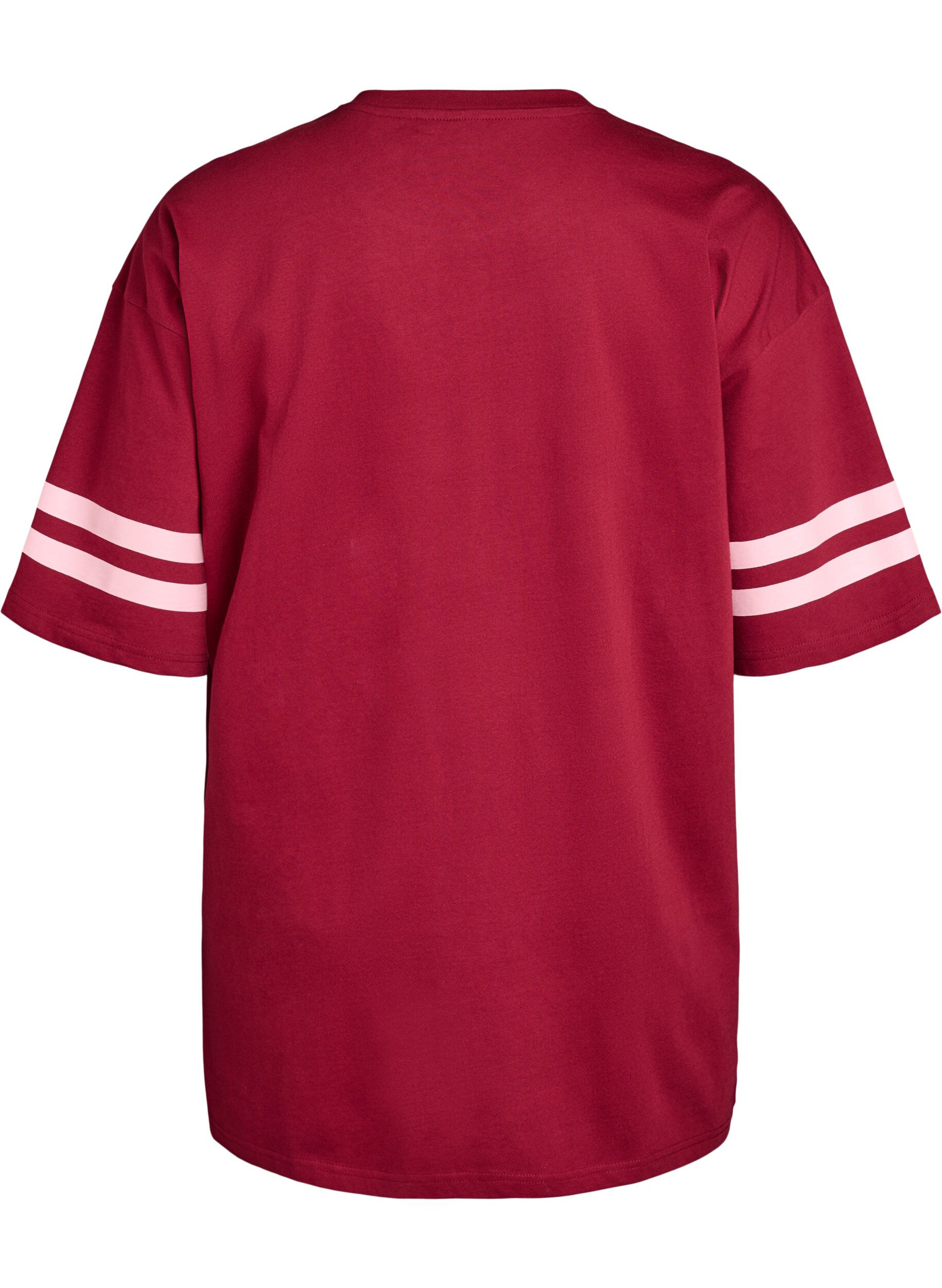 Zizzifashion Sporty oversized college T-shirt, Red, Packshot image number 1