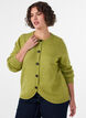 Cardigan with buttons and a rounded front, Green, Model image number 0