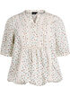 Blouse with print and 1/2 sleeves, White, Packshot image number 0