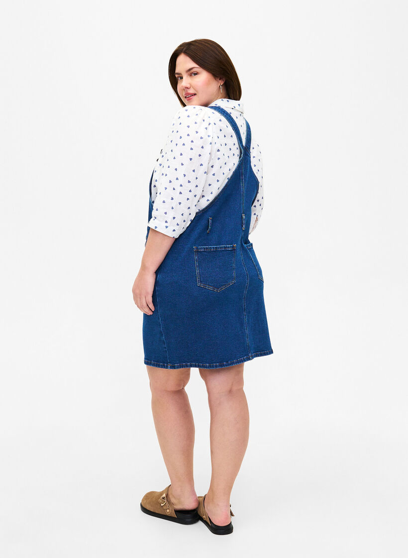 Overalls dress in denim, Blue, Model image number 2