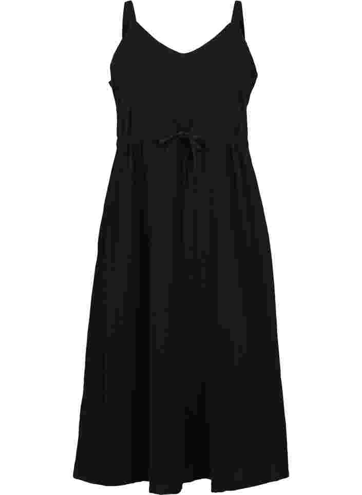 Maxi dress with smock, Black, Packshot image number 0