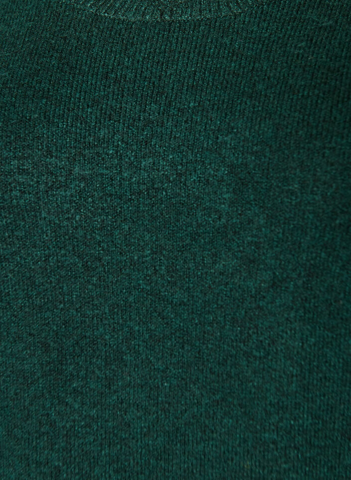 Short knitted dress with wavy hem and slits, Green, Packshot image number 2