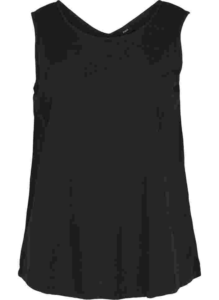 Sleeveless top in cotton, Black, Packshot image number 0