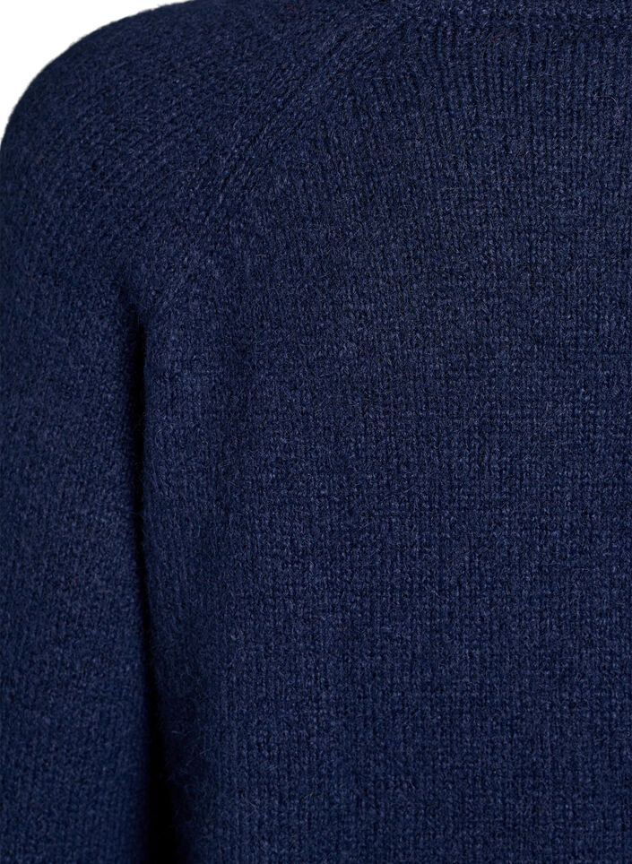 Knitted blouse with raglan sleeves, Blue, Packshot image number 3