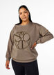 Sweatshirt with a motif, Walnut, Model image number 0