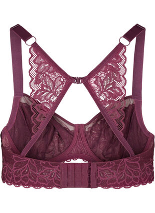 Lace bra with underwire and mesh details, Winetasting, Packshot image number 1