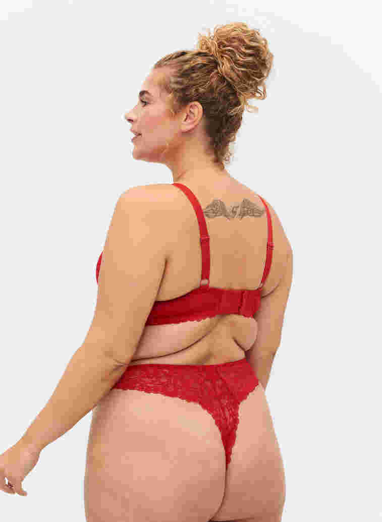 Lace G-string with regular waist, Red Ass., Model image number 1