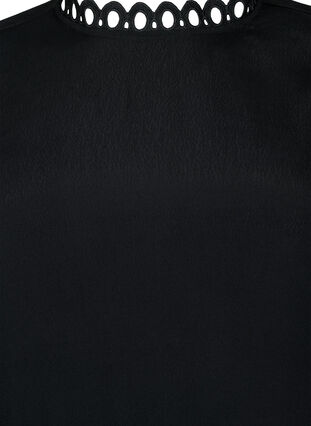 Viscose dress with crochet sleeves, Black, Packshot image number 2