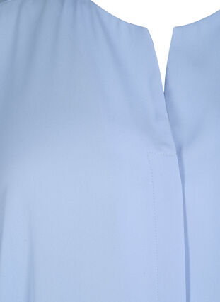 Solid colour shirt with v-neck, Serenity, Packshot image number 2