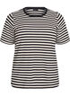 Striped T-shirt with ribbed texture, Black, Packshot image number 0