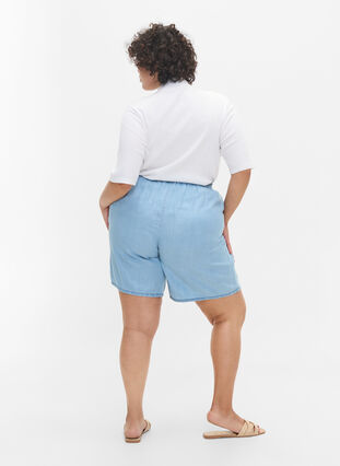 Loose shorts with drawstring and pockets, Light blue denim, Model image number 0