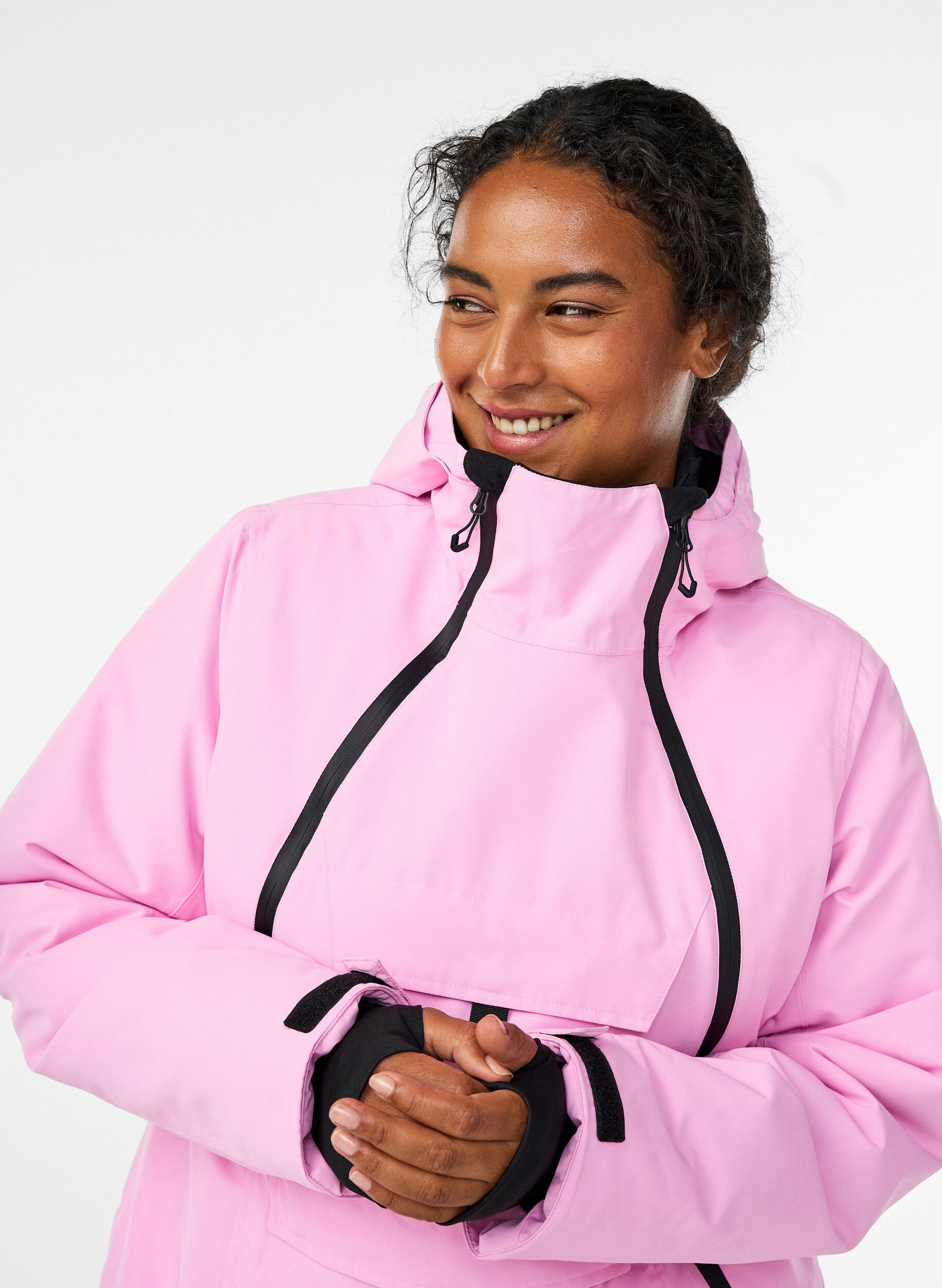 ZizzifashionFunctional ski anorak with hood, Pink, Model image number 3