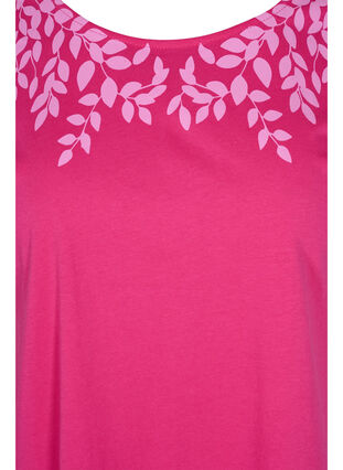 Cotton t-shirt with print details, BeetrootPurMel feath, Packshot image number 2