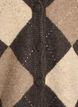 Argyle cardigan with rhinestones, Brown, Packshot image number 2