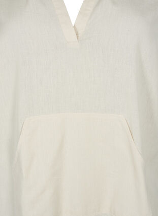 Cotton blend hooded dress with linen, Sandshell, Packshot image number 2