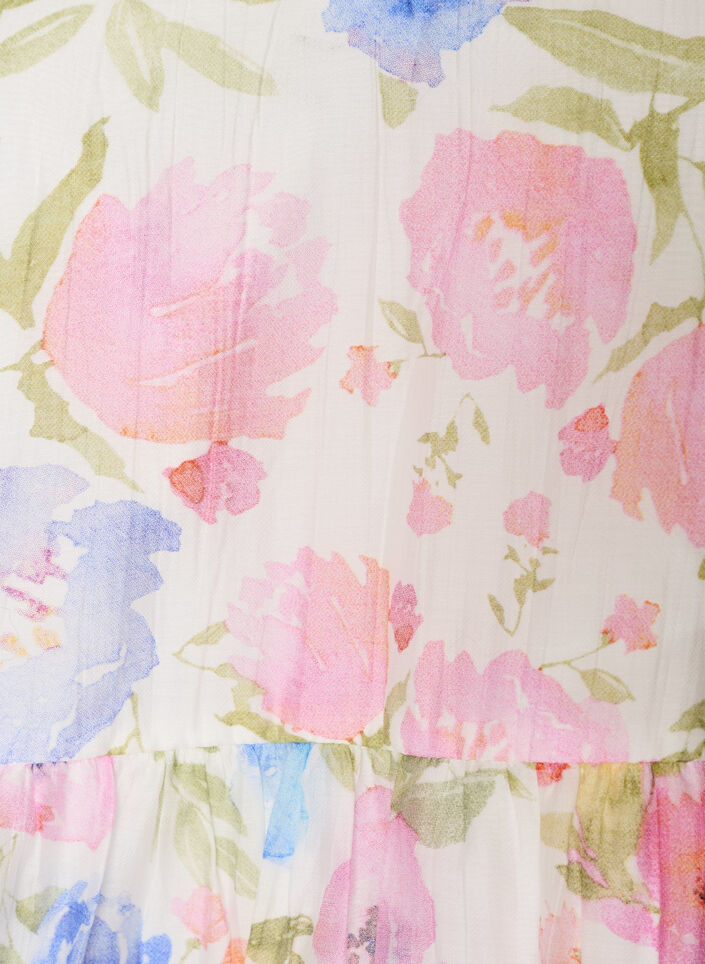 Lyocell blouse with floral print and sweetheart neckline, White, Packshot image number 2