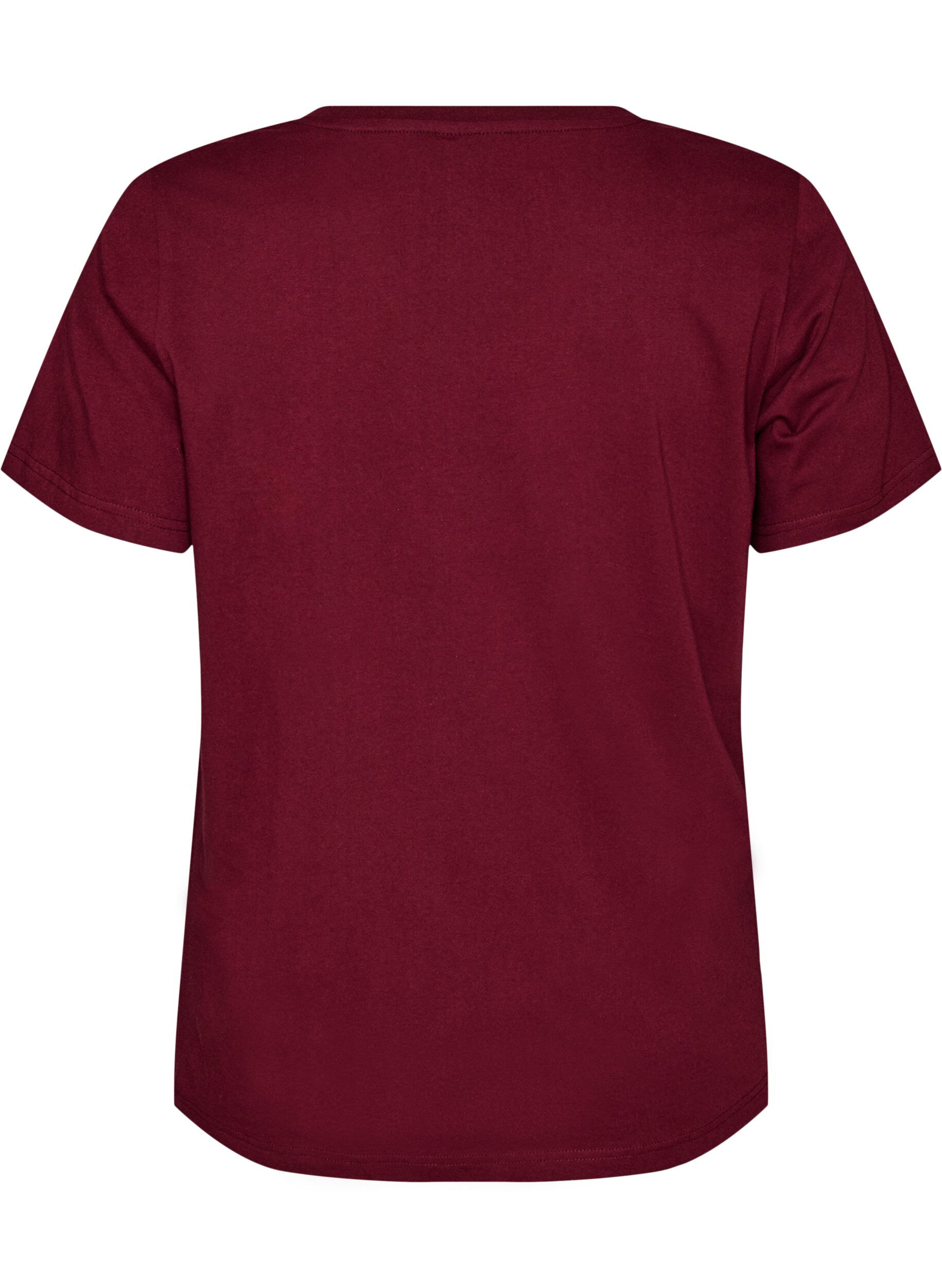 ZizzifashionT-shirt in organic cotton with a sporty text print, Red, Packshot image number 1