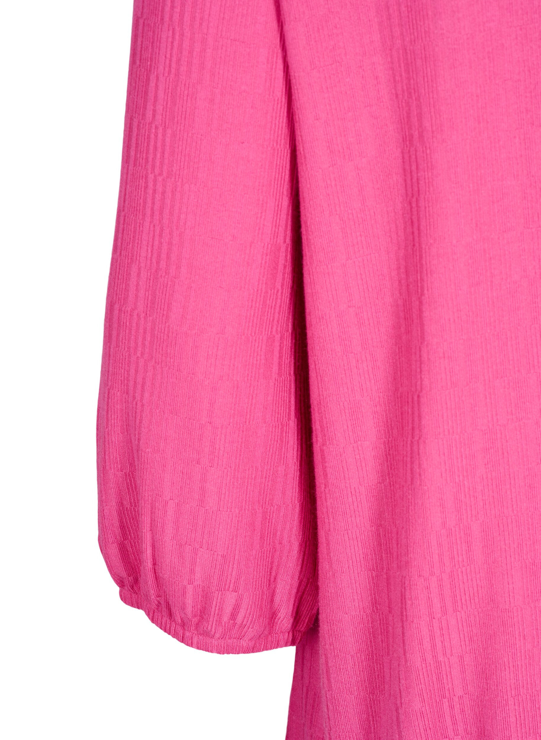 ZizzifashionBlouse with texture and 3/4 sleeves, Rose, Packshot image number 3