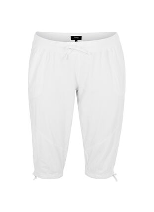 Cotton Capri trousers , Bright White, Packshot image number 0