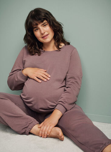 Maternity sweater with ribbed edges, Iron, Image image number 0