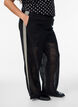 Wide-leg lace trousers with contrast stripes, Black, Model image number 0