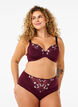 Microfibre panties with floral embroidery, Dark Bordeaux, Model image number 0