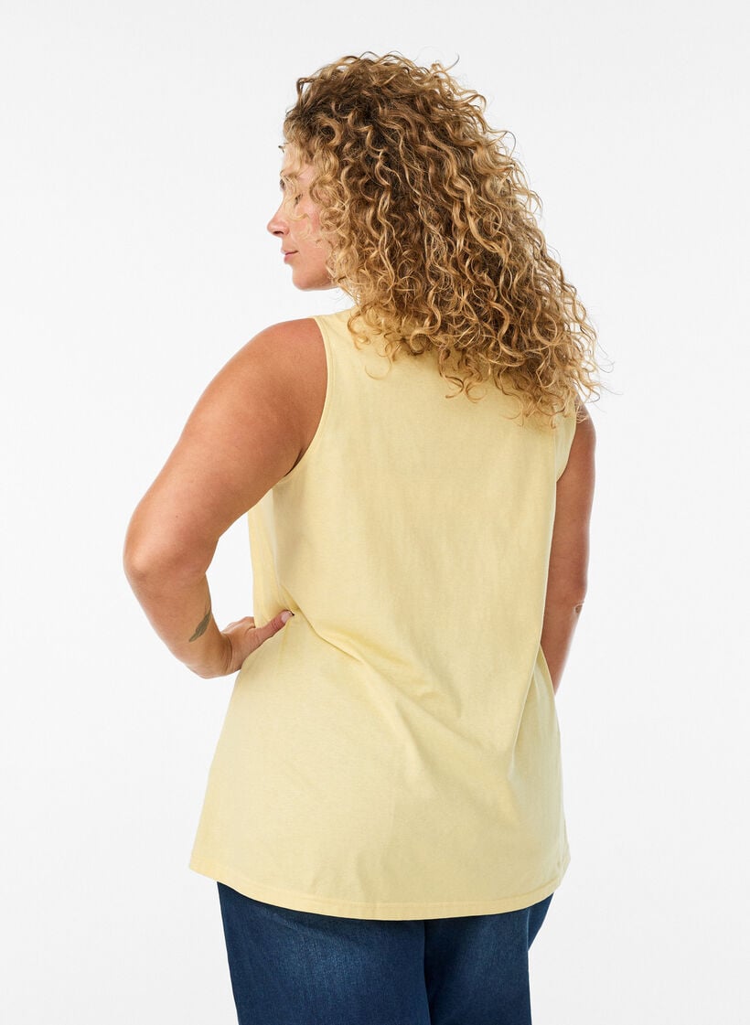 Cotton top with a-shape, Yellow, Model image number 2
