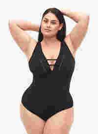 Swimsuit with band detail, Black, Model