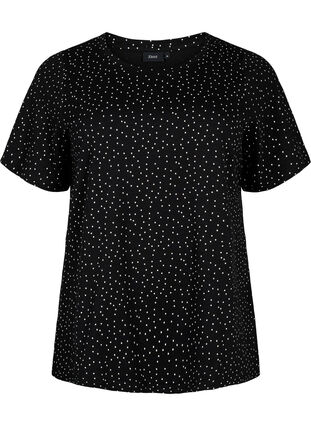 Organic cotton T-shirt with dots	, Black w. White Dot, Packshot image number 0