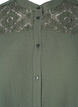 Long viscose shirt with lace detail, Thyme, Packshot image number 2