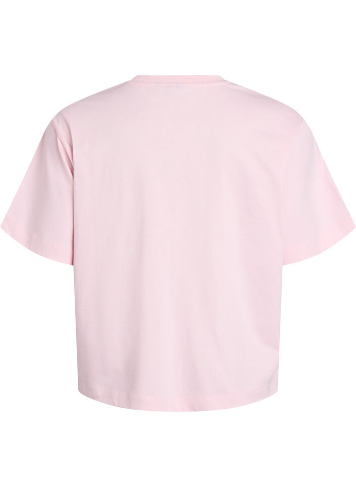 Boxy cotton t-shirt, Pink, Packshot image number 1