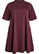 Knee-length jersey dress with pockets and A-line shape, Dark Bordeaux, Packshot image number 0