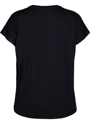 Short-sleeved training T-shirt with print, Black/Sugar Plum, Packshot image number 1