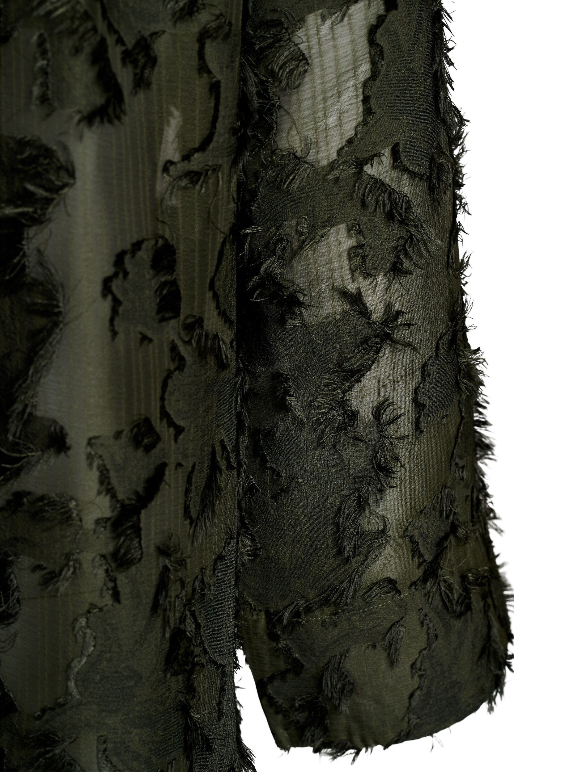 ZizzifashionDress with fringed threads and texture, Green, Packshot image number 3