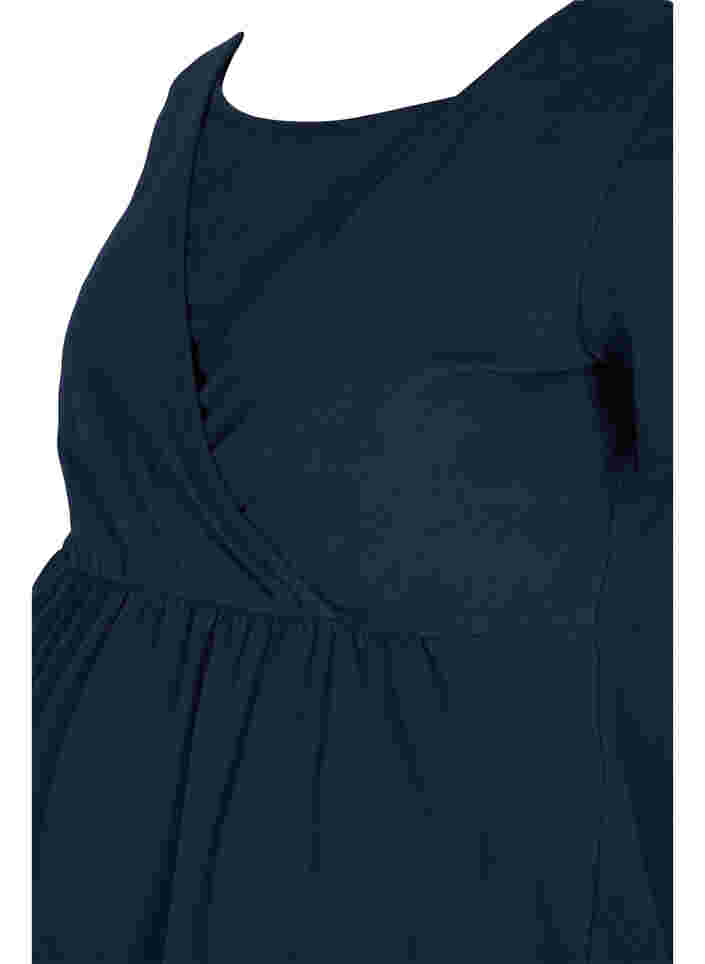 Short-sleeved cotton maternity tunic, Navy Blazer, Packshot image number 2