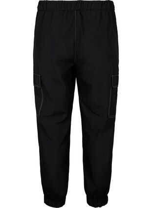 Cargo trousers with contrast stitching, Black, Packshot image number 1