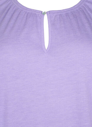 Melange blouse with short sleeves, Violet Tulip Mel., Packshot image number 2