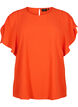 Short-sleeved blouse with wrinkles, Orange.com, Packshot image number 0