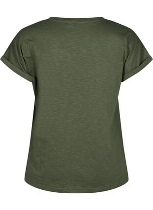 Printed T-shirt in organic cotton, Thyme w. Black Print, Packshot image number 1