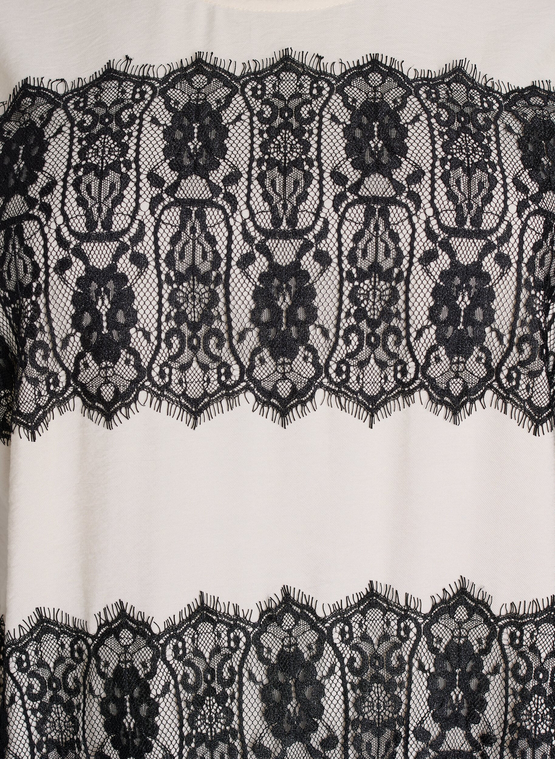 Zizzifashion Short dress with contrasting lace panels, Beige, Packshot image number 2